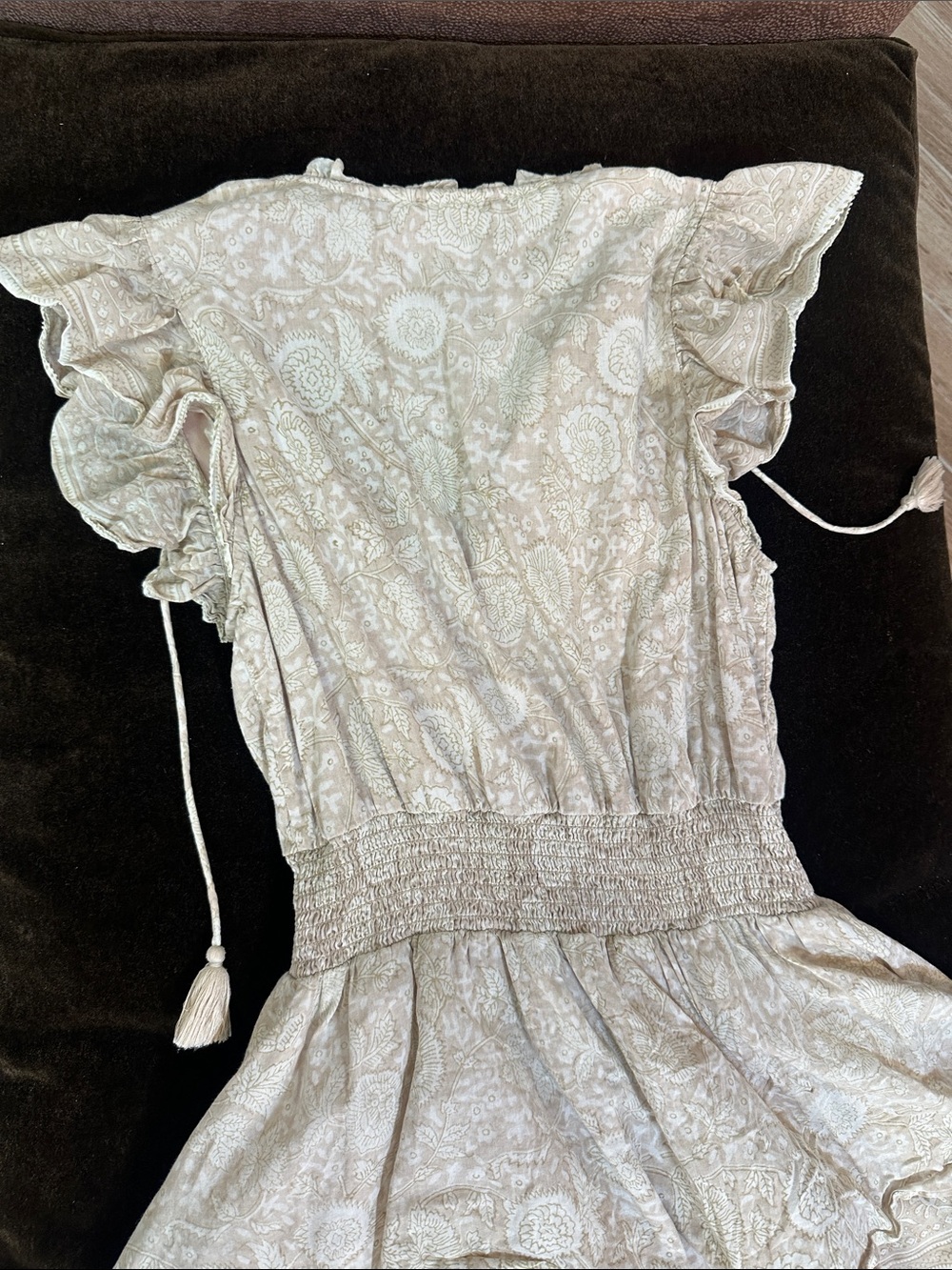 Cleobella Cream Paisley Boho Ruffle Dress size S - Picture 9 of 11